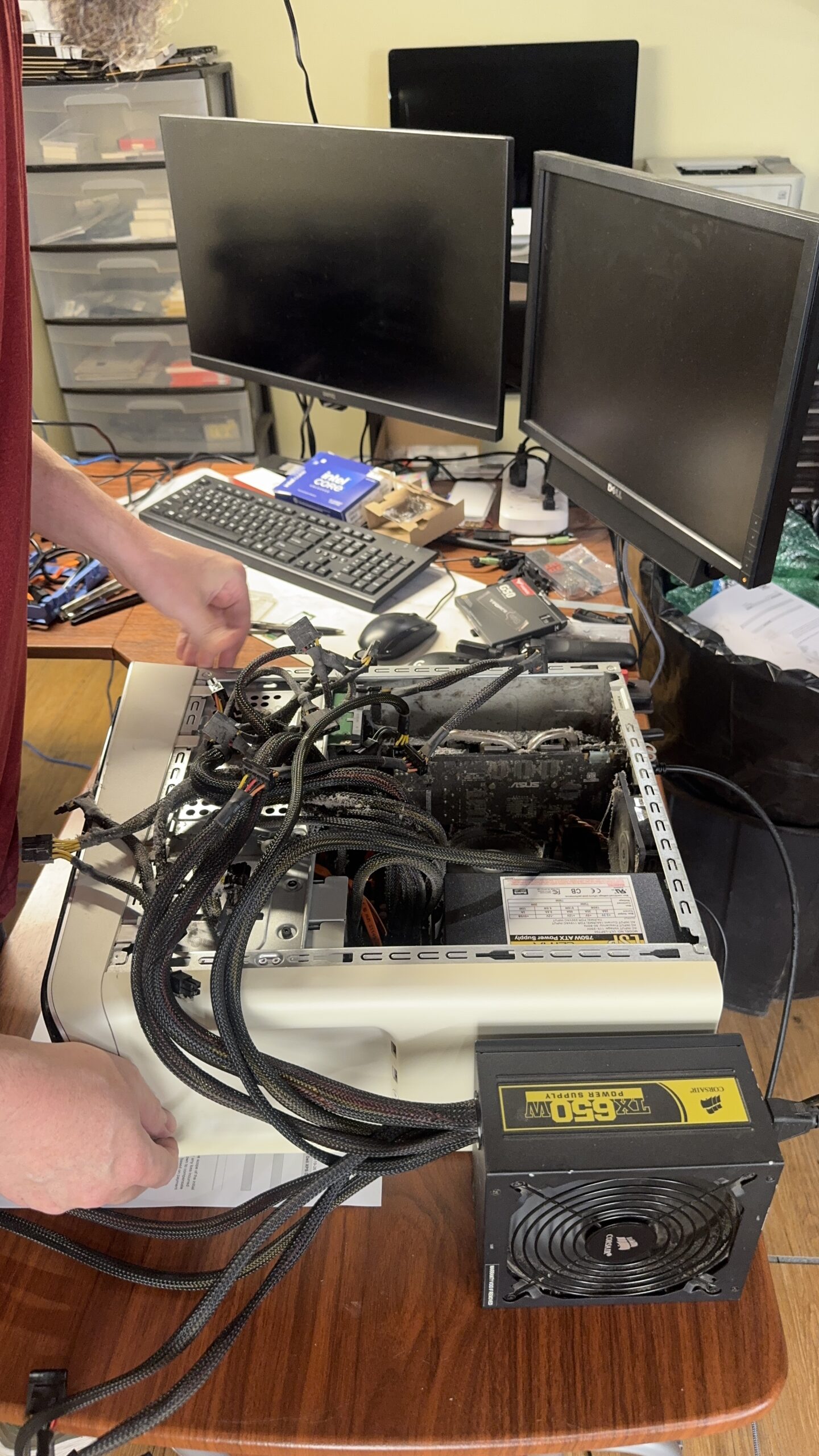 Computer diagnostic and troubleshooting station at MyTown Computer Service in Mt Pleasant MI